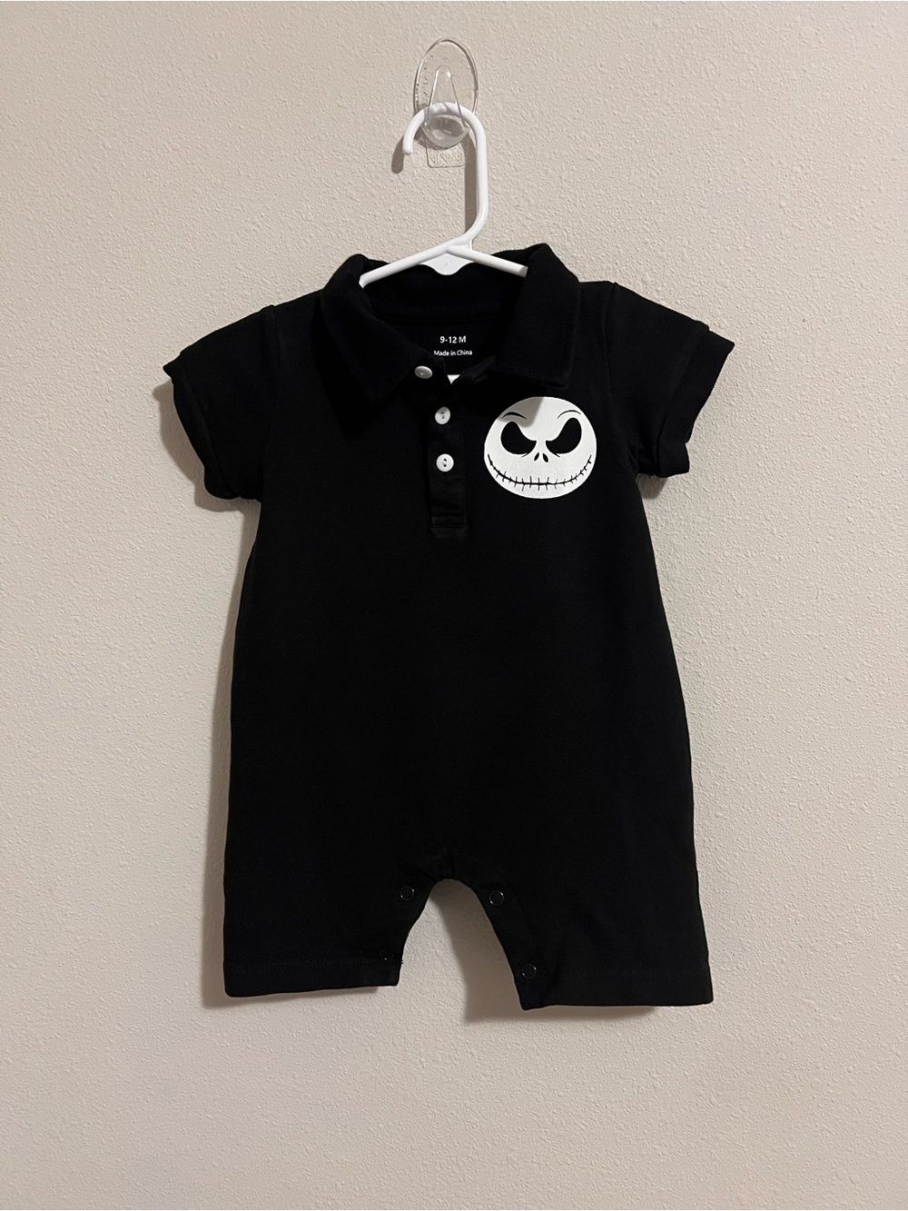 Black Jack Skellington Polo One-Piece Romper